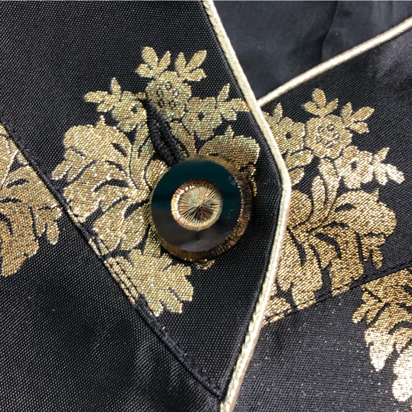 Sera B 100% Silk Oriental style Embossed cropped Blazer vintage made in USA - Picture 14 of 16